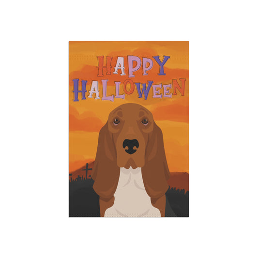 Basset Hound Dog Halloween Garden Flag