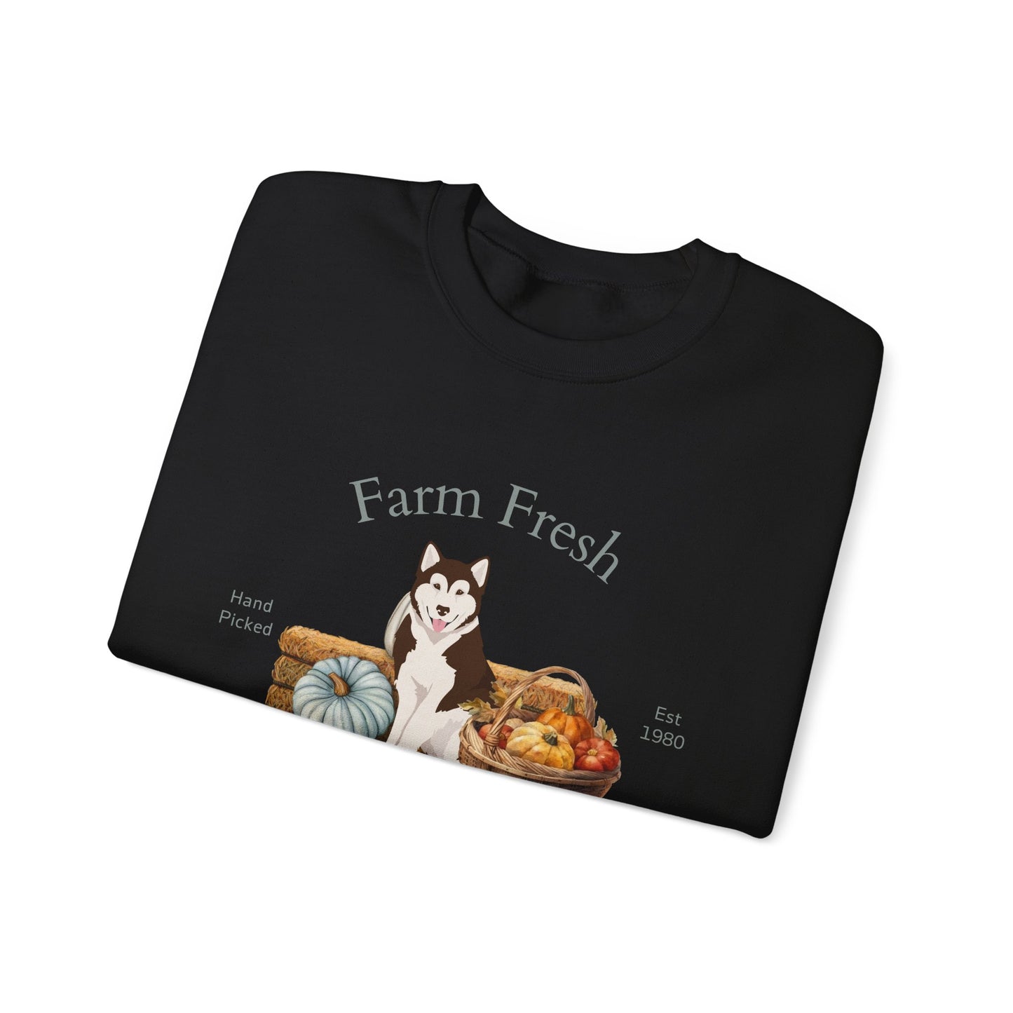 Canadian Inuit Dog Dog Fall Farm Fresh Unisex Heavy Blend Crewneck Sweatshirt