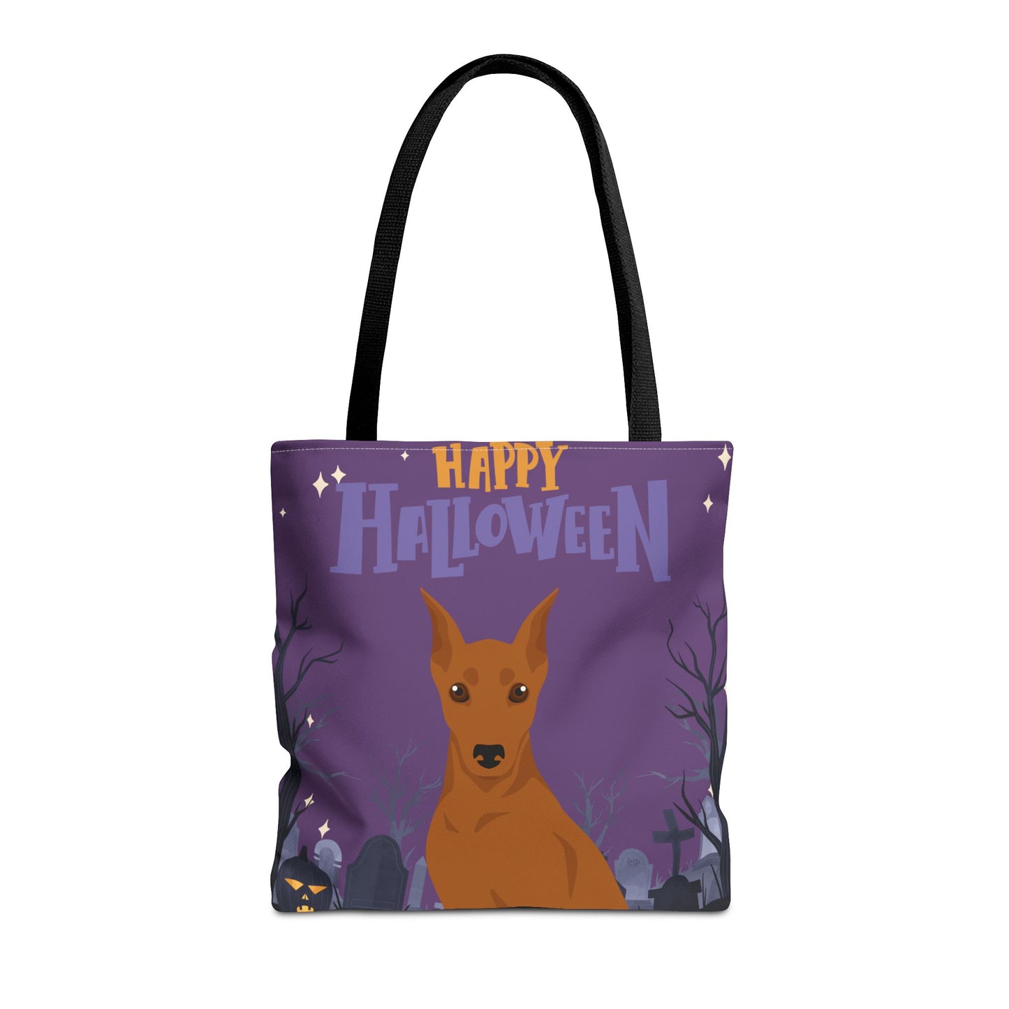 German Pinscher Dog Happy Halloween Tote Bag 16x16