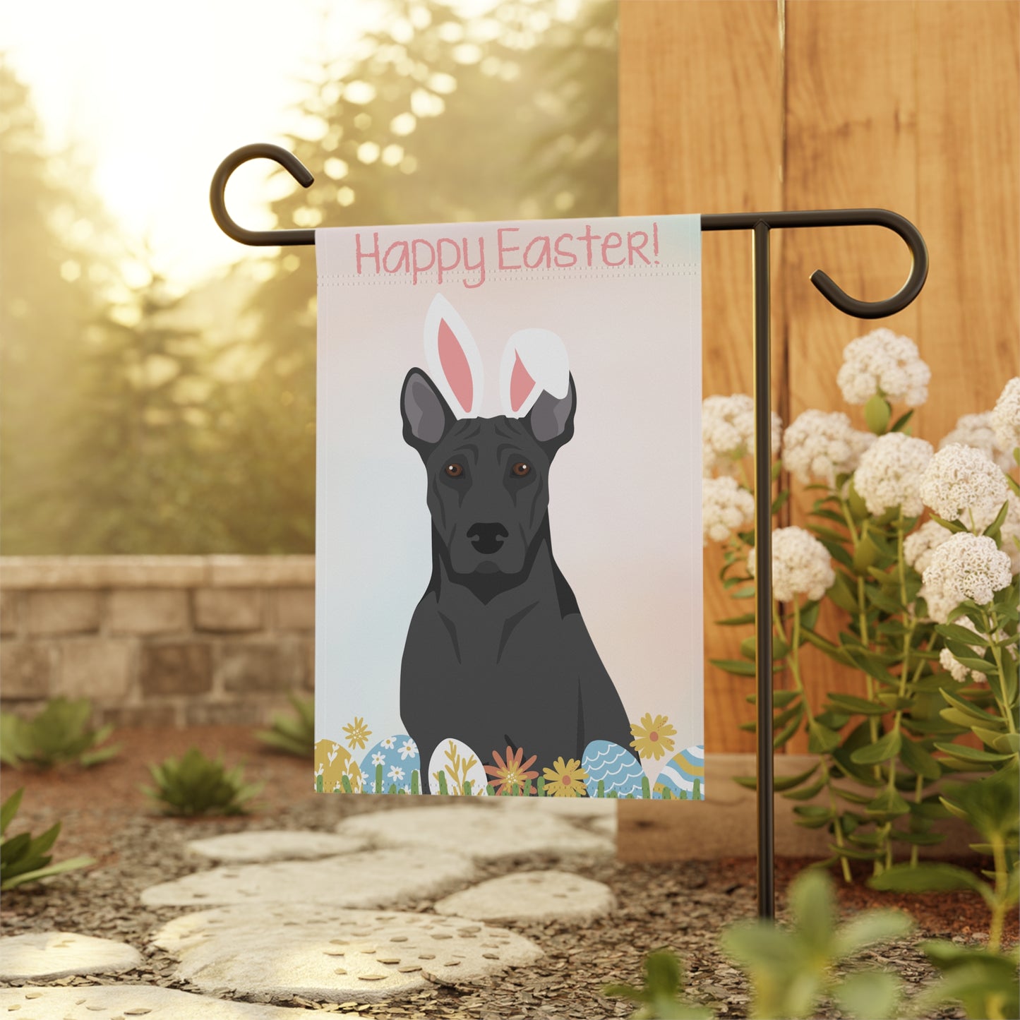 Thai Ridgeback Dog Happy Easter Garden Flag