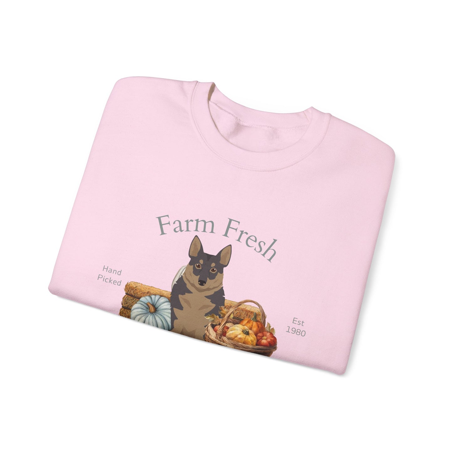 Swedish Vallhund Dog Fall Farm Fresh Unisex Heavy Blend Crewneck Sweatshirt