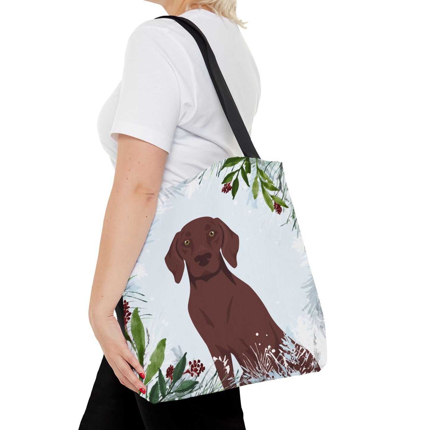German Shorthaired Pointer Dog Christmas Holiday Tote Bag 16x16