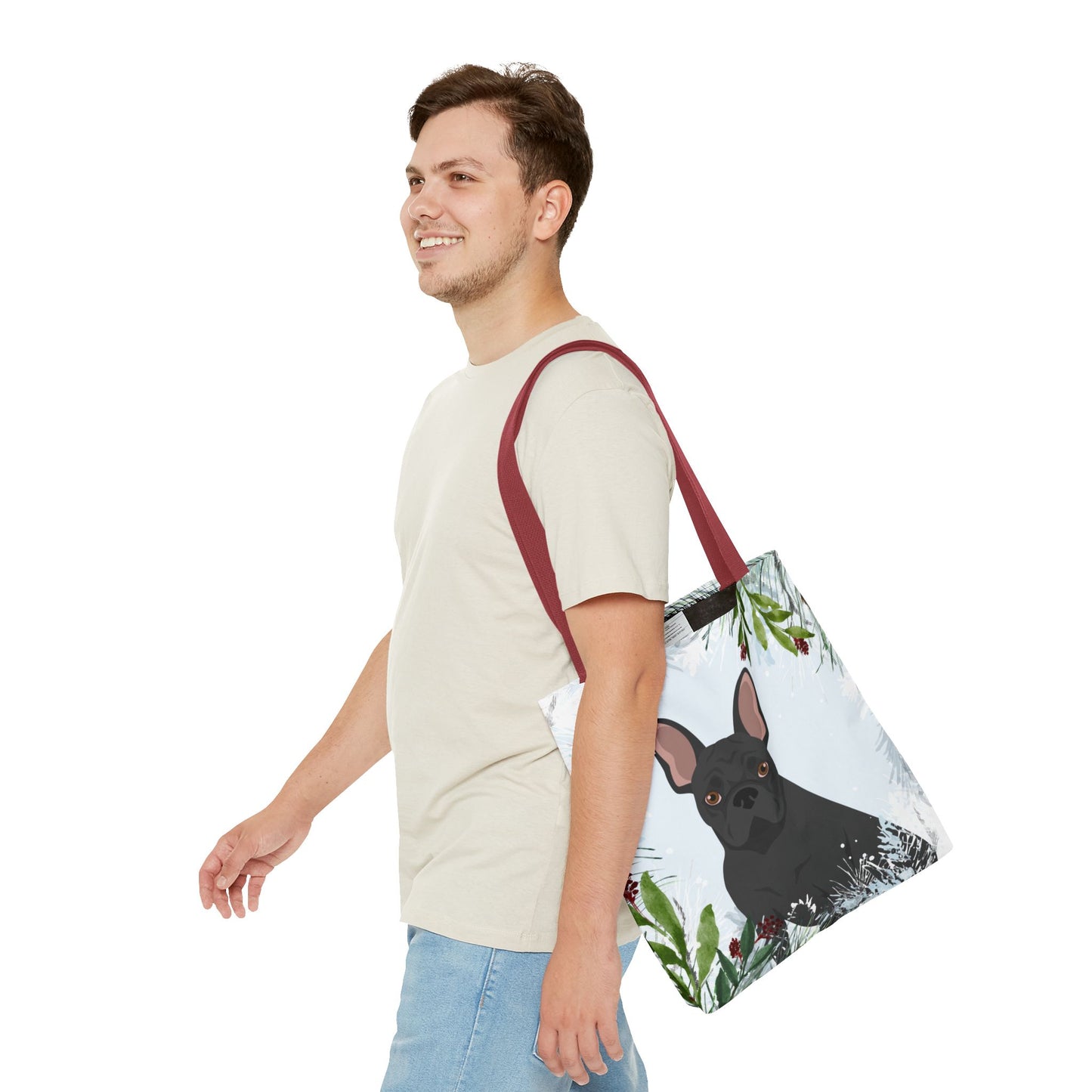 French Bulldog Dog Christmas Holiday Tote Bag 16x16