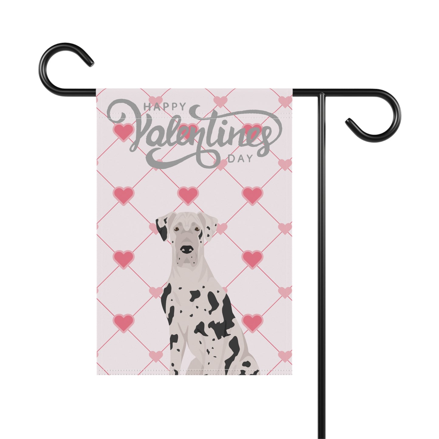 Great Dane Dog Valentines Day Garden Flag