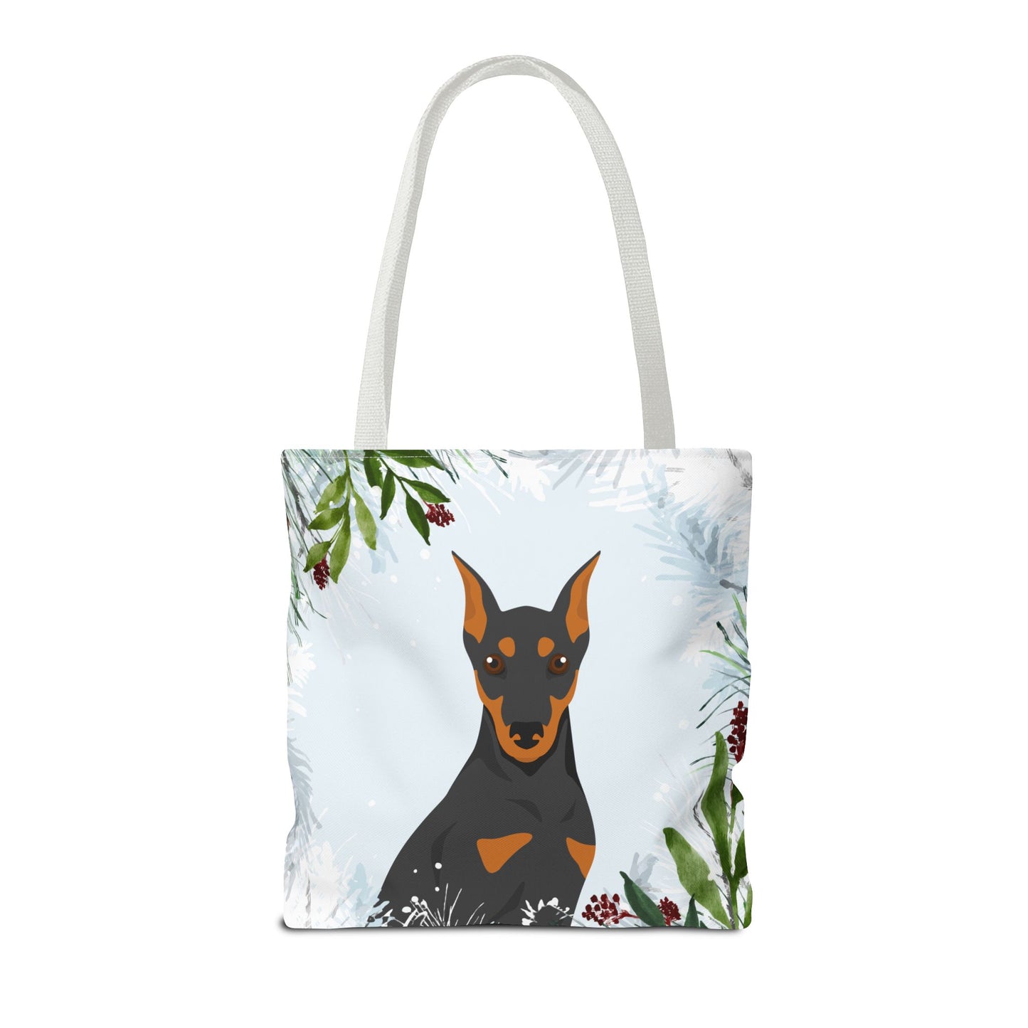 German Pinscher Dog Christmas Holiday Tote Bag 16x16