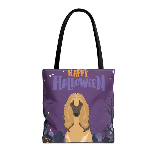 Afghan Hound Dog Happy Halloween Tote Bag 16x16