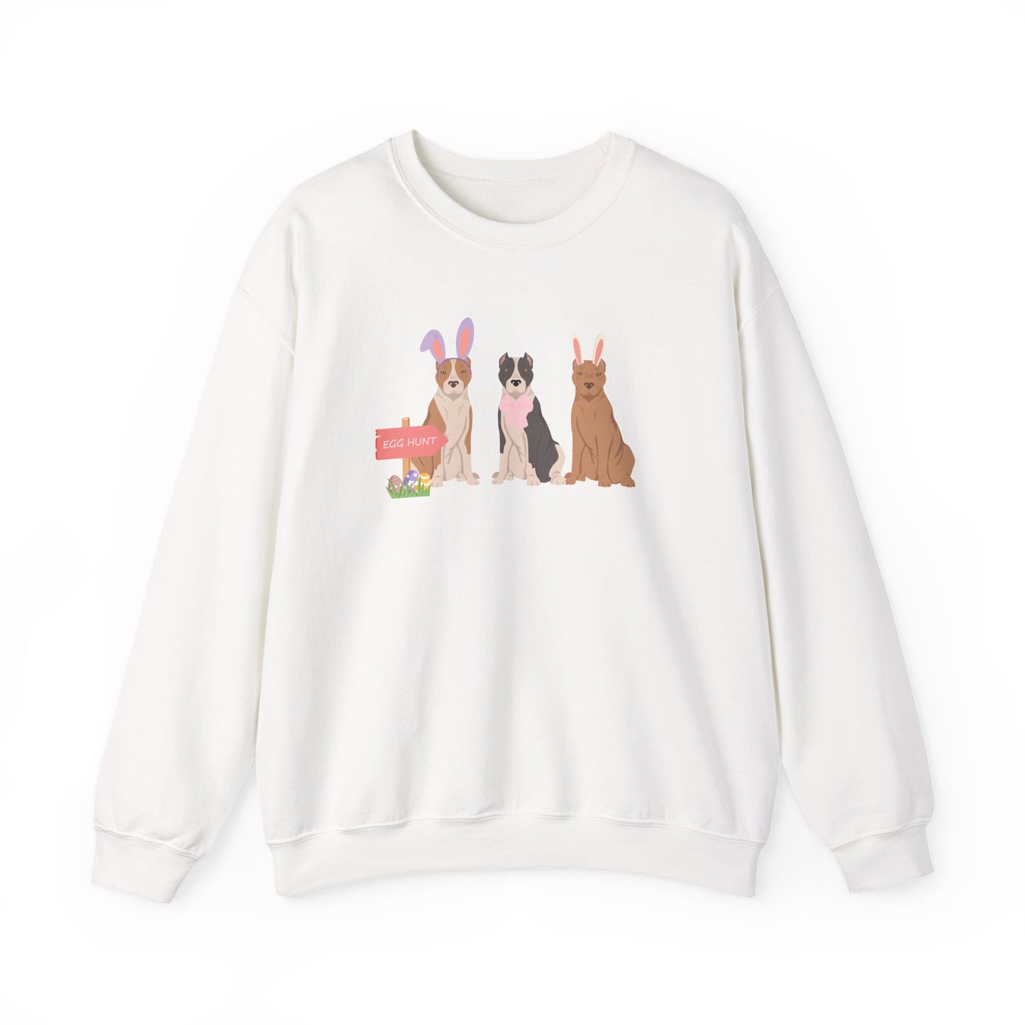 American Staffordshire Terrier Dog Easter Unisex Heavy Blend Crewneck Sweatshirt, Easter , Cute Dog Mom Gift