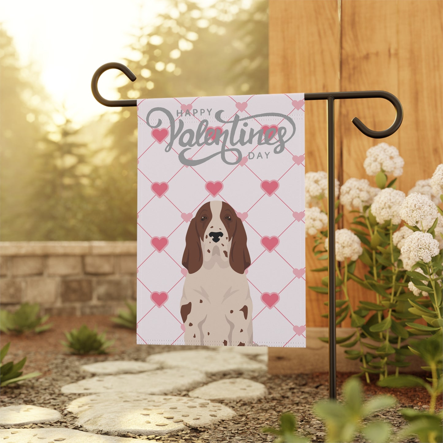 Bracco Italiano Dog Valentines Day Garden Flag