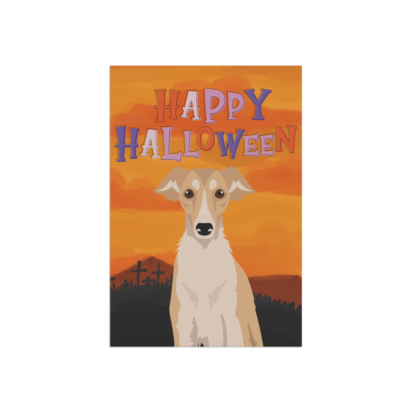 Silken Windhound Dog Halloween Garden Flag
