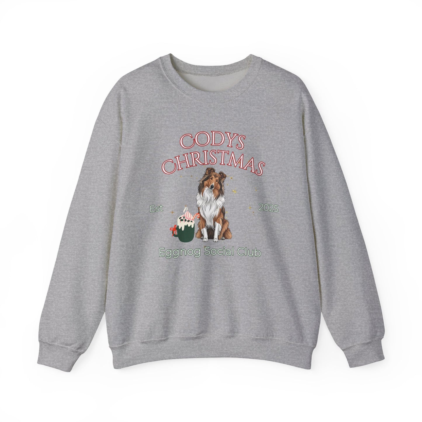 Collie Dog Christmas Social Club Unisex Heavy Blend Crewneck Sweatshirt Custom Name
