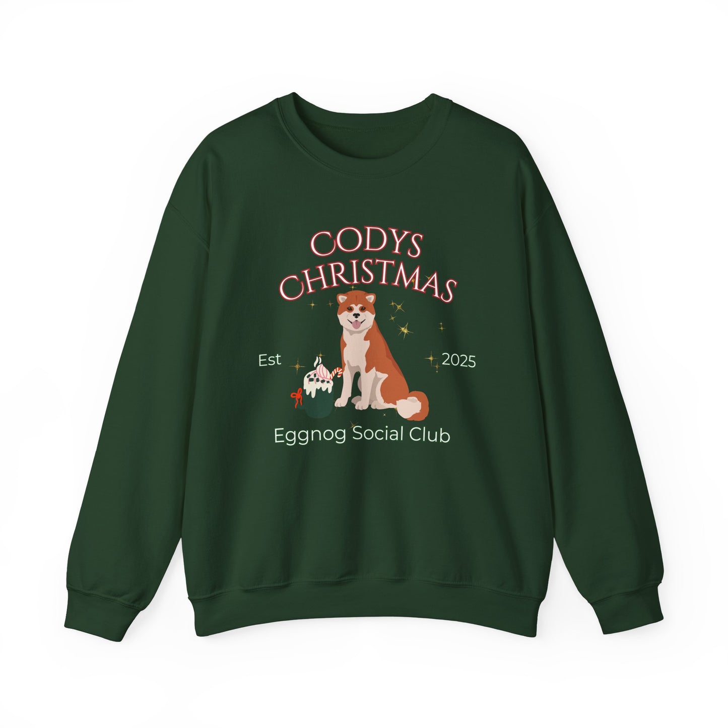 Japanese Akita Dog Christmas Social Club Unisex Heavy Blend Crewneck Sweatshirt Custom Name