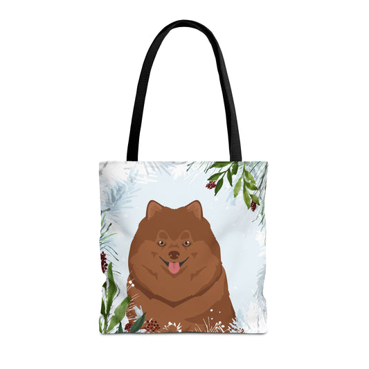 Pomeranian Dog Christmas Holiday Tote Bag 16x16