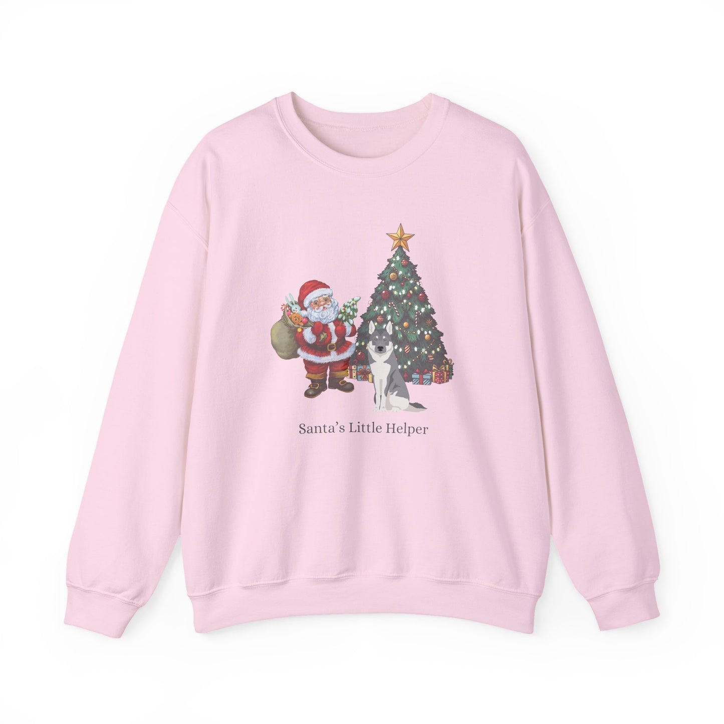 Czechoslovakian Vlcak Dog Santa's Little Helper Unisex Heavy Blend Crewneck Sweatshirt