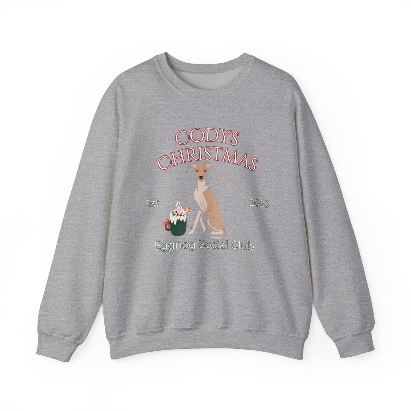 Italian Greyhound Dog Christmas Social Club Unisex Heavy Blend Crewneck Sweatshirt Custom Name
