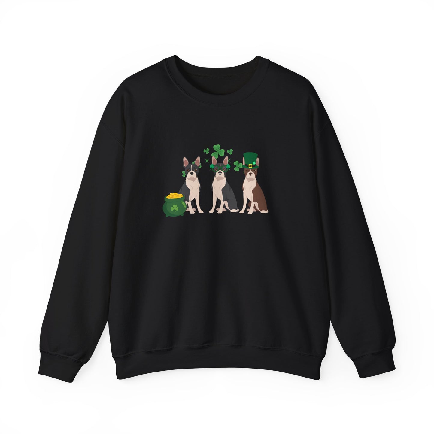 Boston Terrier Dog St Patricks Day Unisex Heavy Blend Crewneck Sweatshirt, St Pattys day, Cute Dog Mom Gift