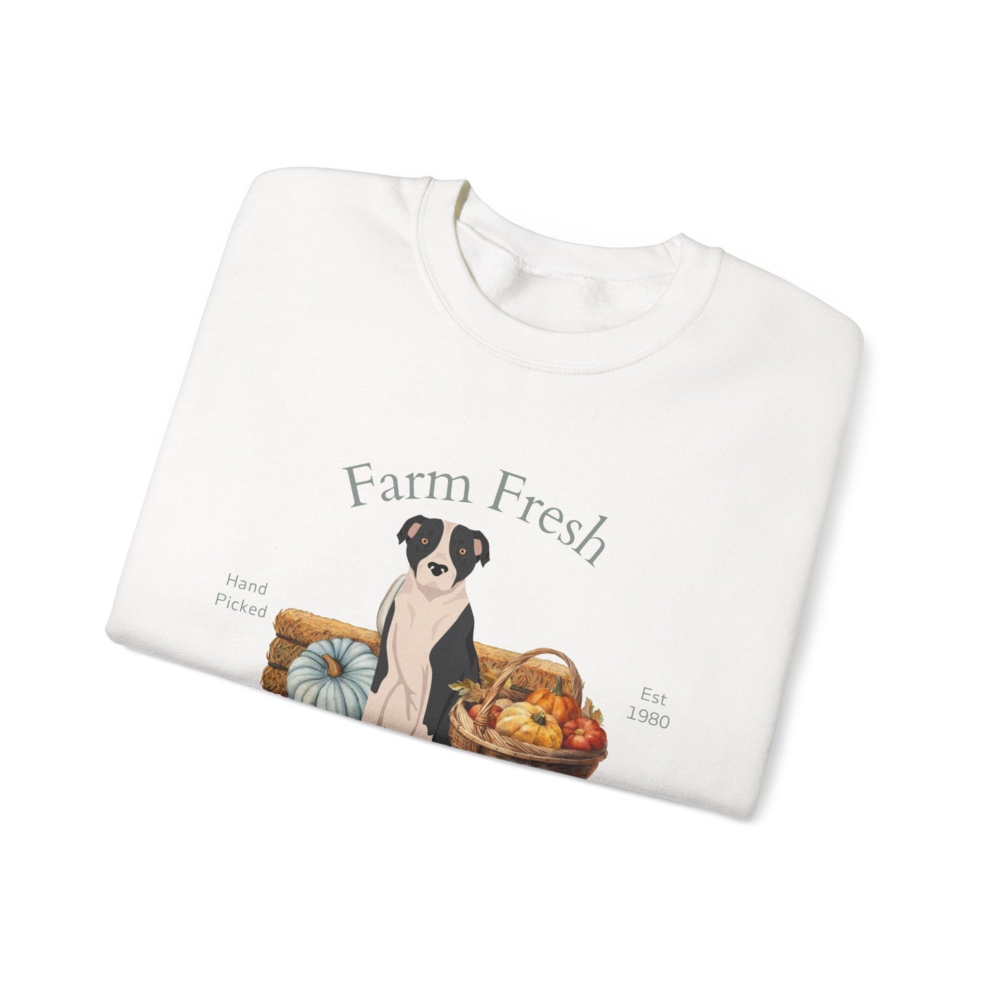 American Staffordshire Terrier Dog Fall Farm Fresh Unisex Heavy Blend Crewneck Sweatshirt