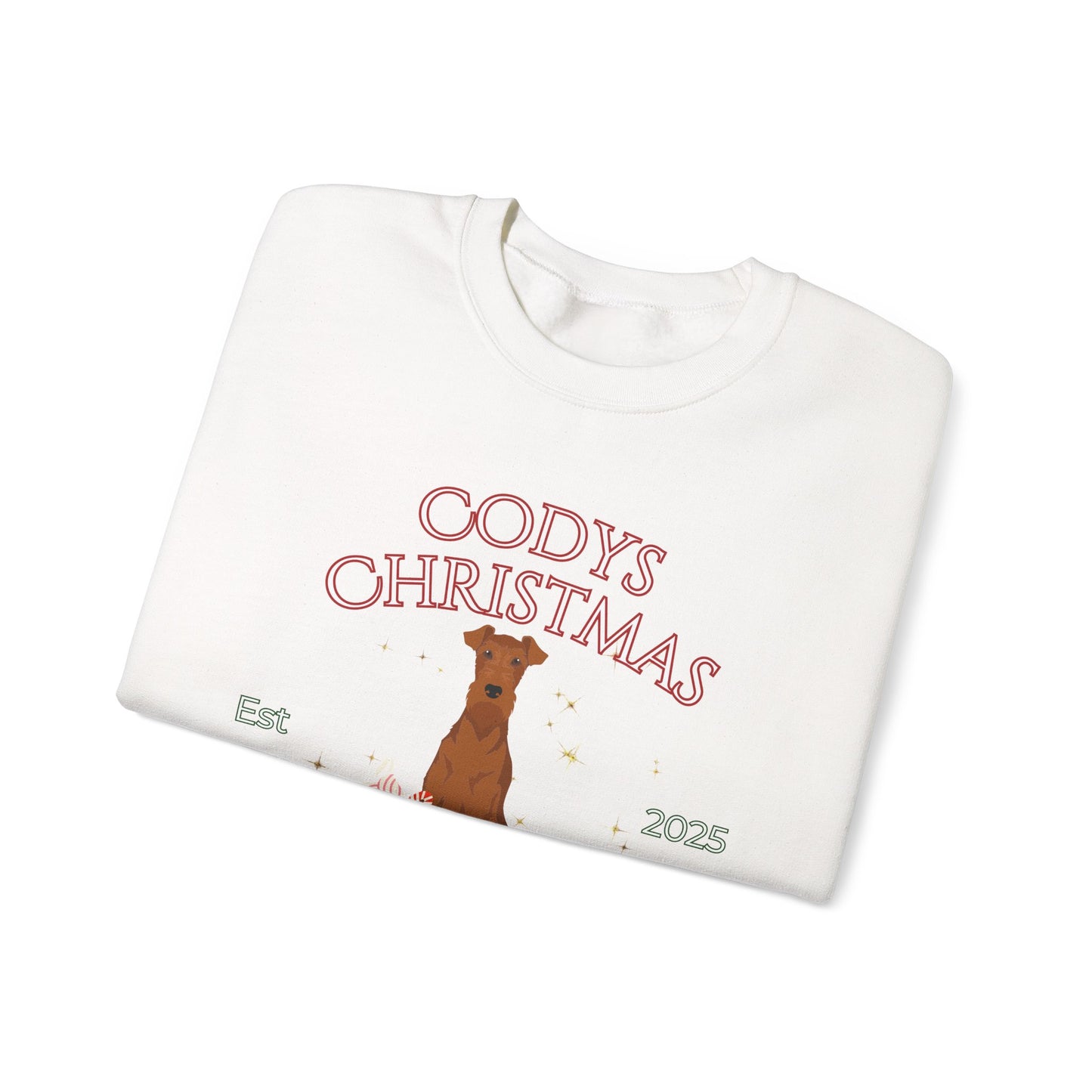 Irish Terrier Dog Christmas Social Club Unisex Heavy Blend Crewneck Sweatshirt Custom Name