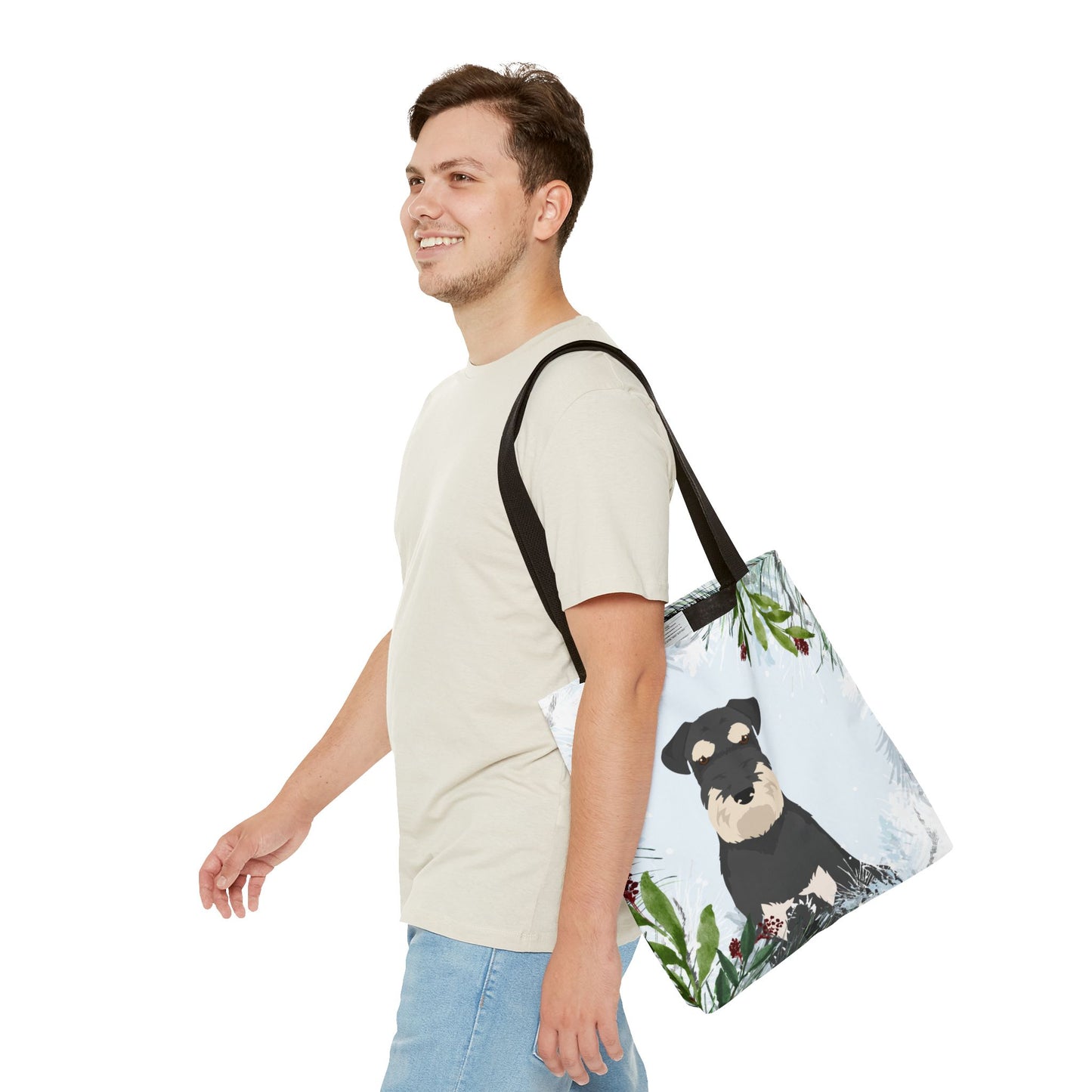 Schnauzer Dog Christmas Holiday Tote Bag 16x16