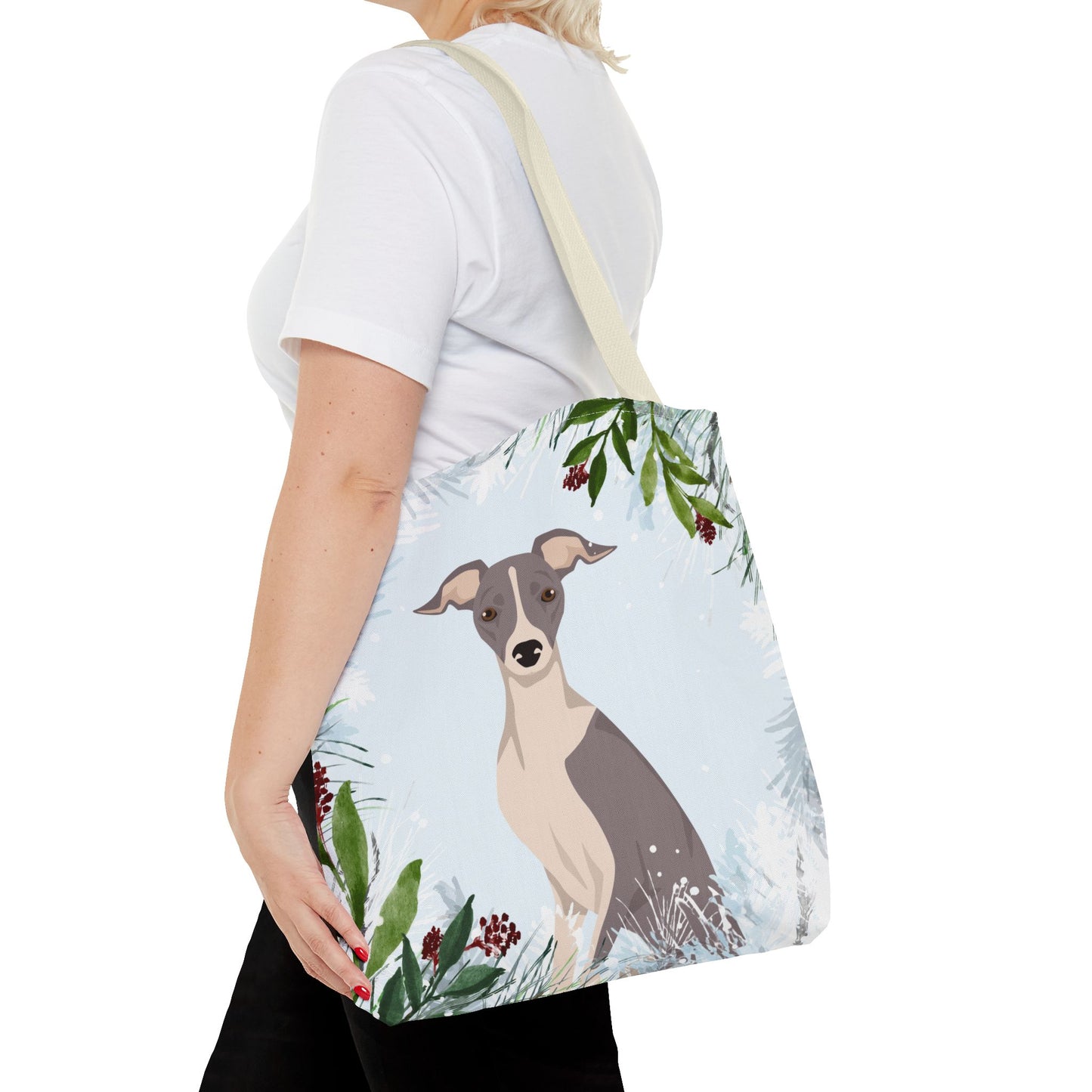 Italian Greyhound Dog Christmas Holiday Tote Bag 16x16