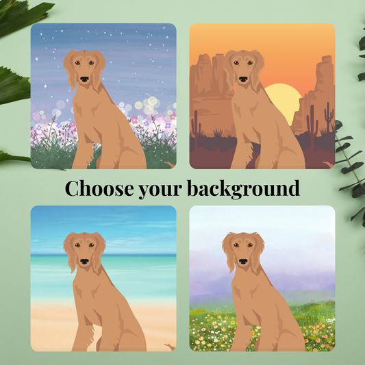 Saluki Dog set of 2 4x4 Coasters