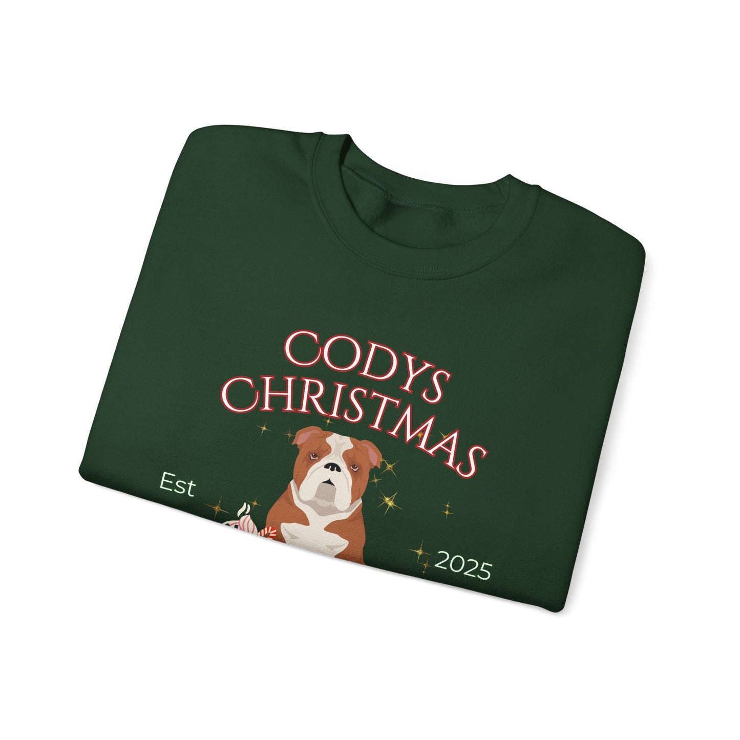 Bulldog Dog Christmas Social Club Unisex Heavy Blend Crewneck Sweatshirt Custom Name