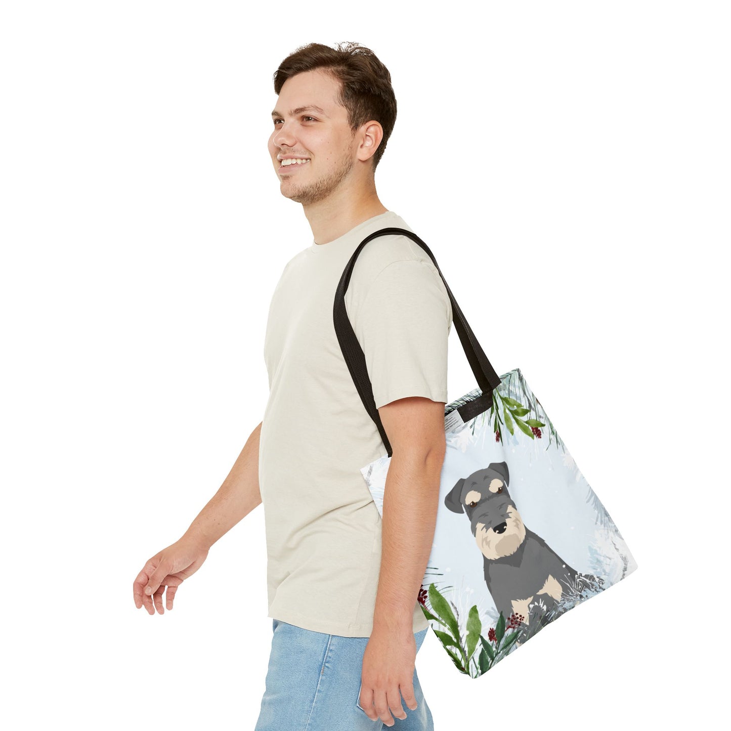 Schnauzer Dog Christmas Holiday Tote Bag 16x16