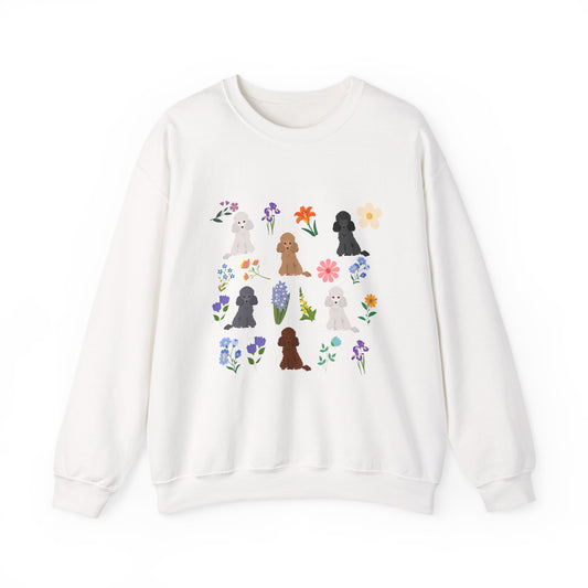 Poodle Dog Unisex Spring Cottage Core Crewneck Sweatshirt