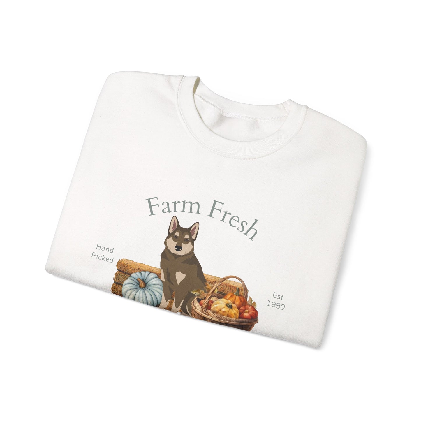 East Siberian Laika Dog Fall Farm Fresh Unisex Heavy Blend Crewneck Sweatshirt