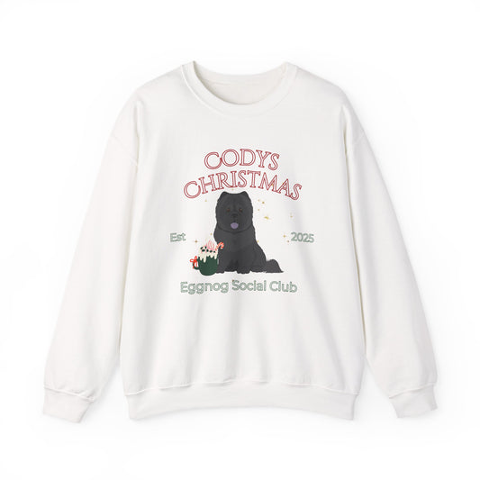 Chow Chow Dog Christmas Social Club Unisex Heavy Blend Crewneck Sweatshirt Custom Name