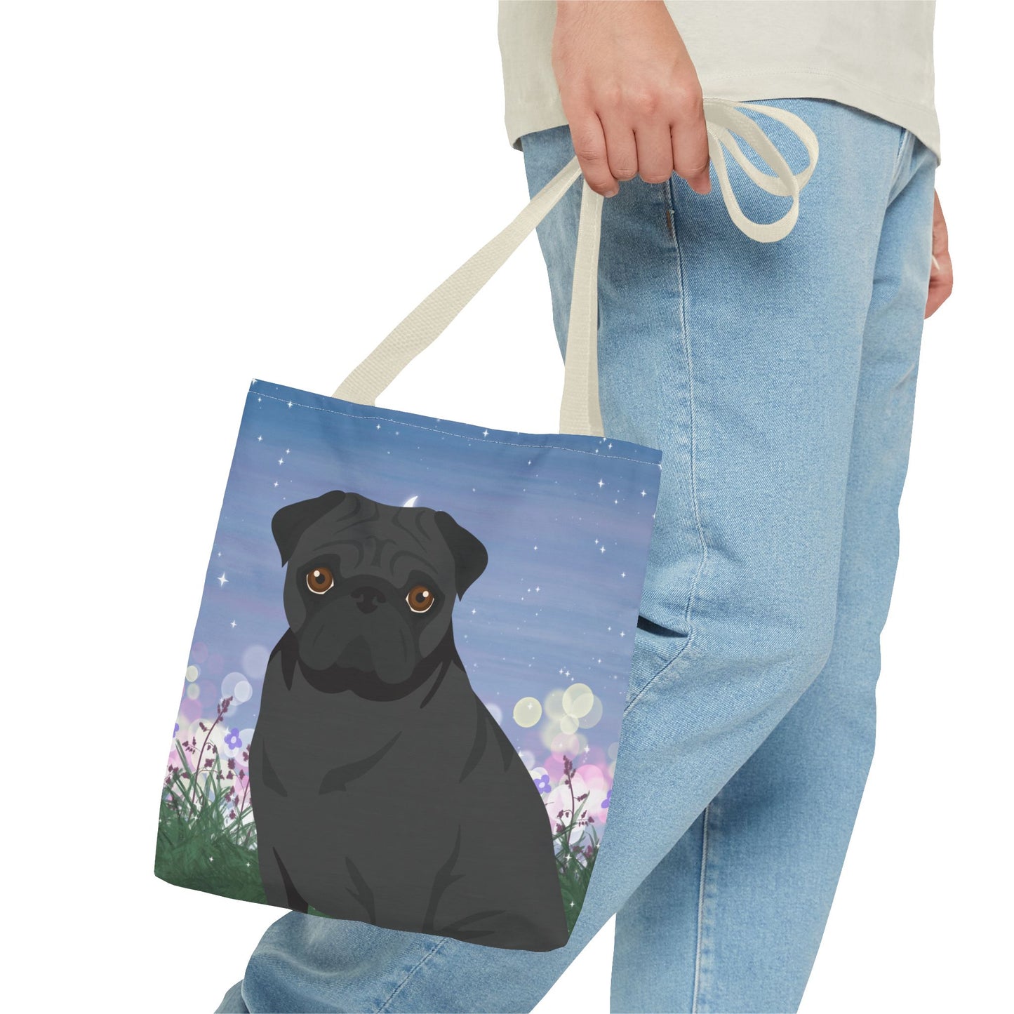 Pug Dog Tote Bag 13x13