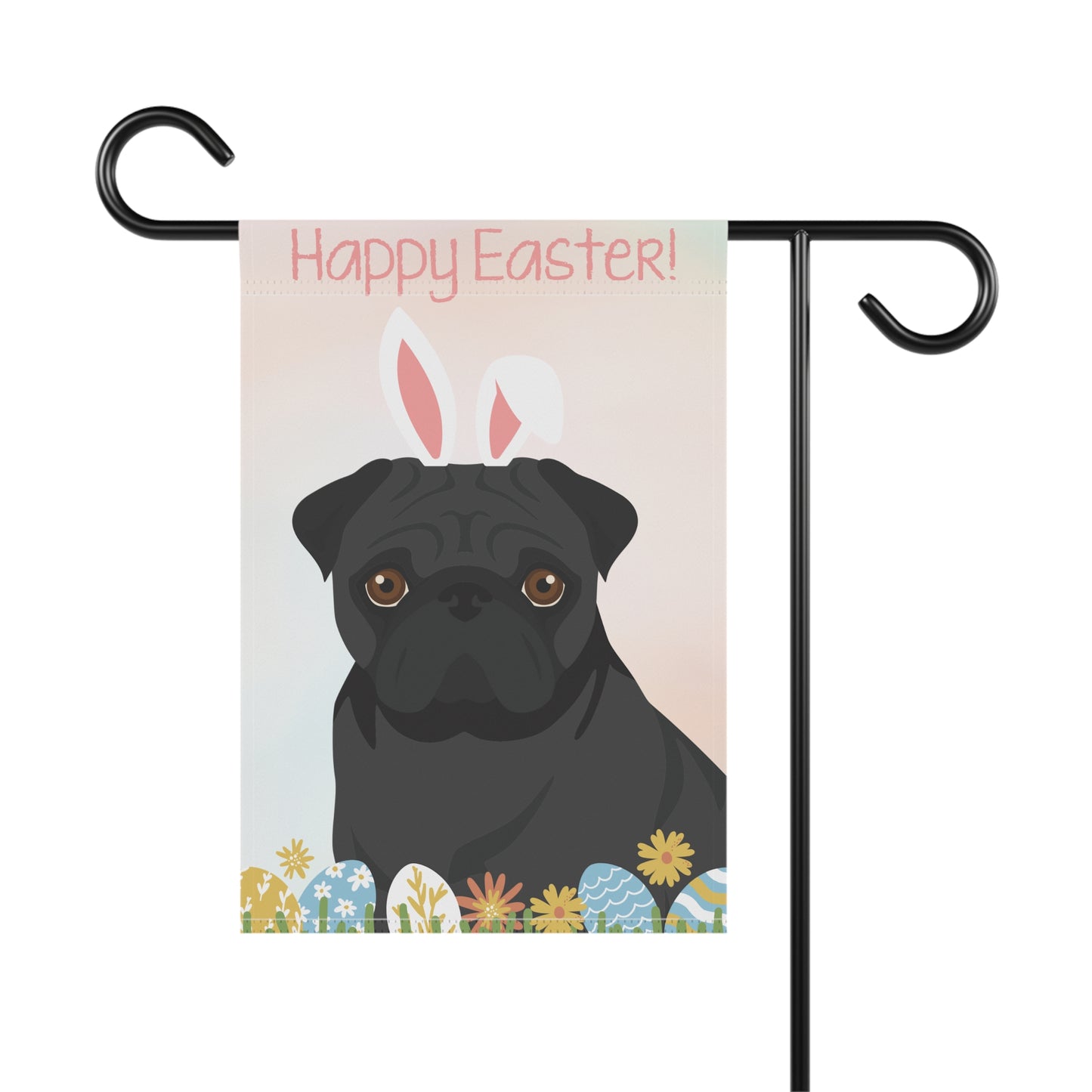 Pug Happy Easter Garden Flag