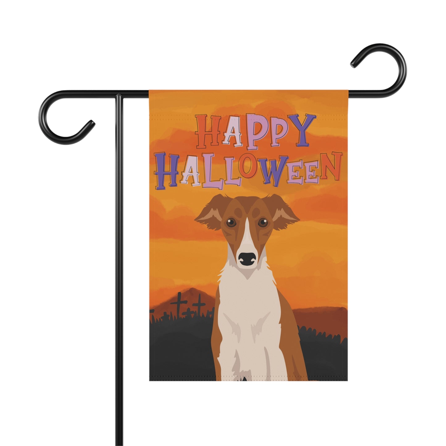 Silken Windhound Dog Halloween Garden Flag