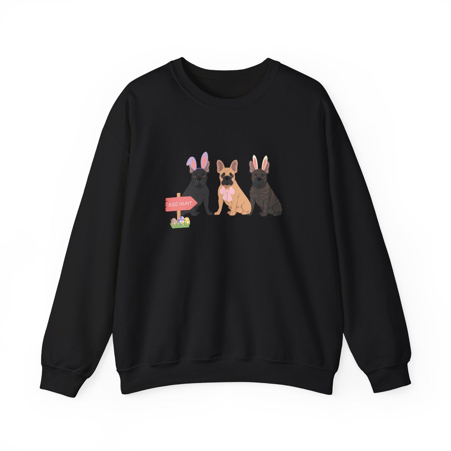 French Bulldog Dog Easter Unisex Heavy Blend Crewneck Sweatshirt, easter, Cute Dog Mom Gift
