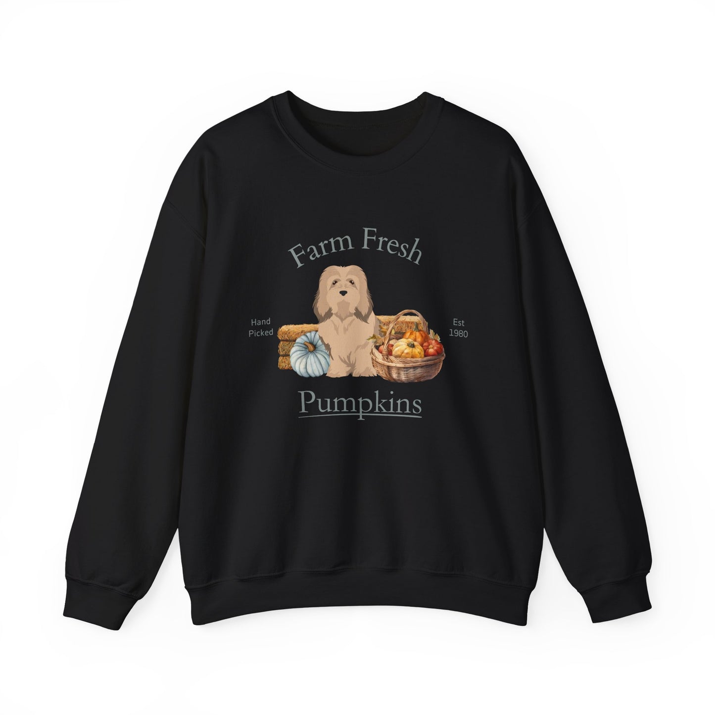 Havanese Dog Fall Farm Fresh Unisex Heavy Blend Crewneck Sweatshirt