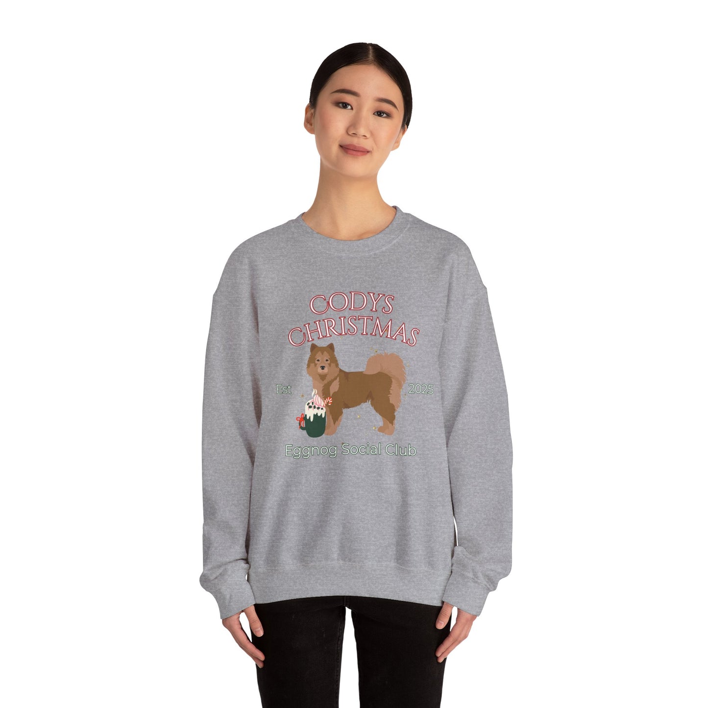 Eurasier Dog Christmas Social Club Unisex Heavy Blend Crewneck Sweatshirt Custom Name