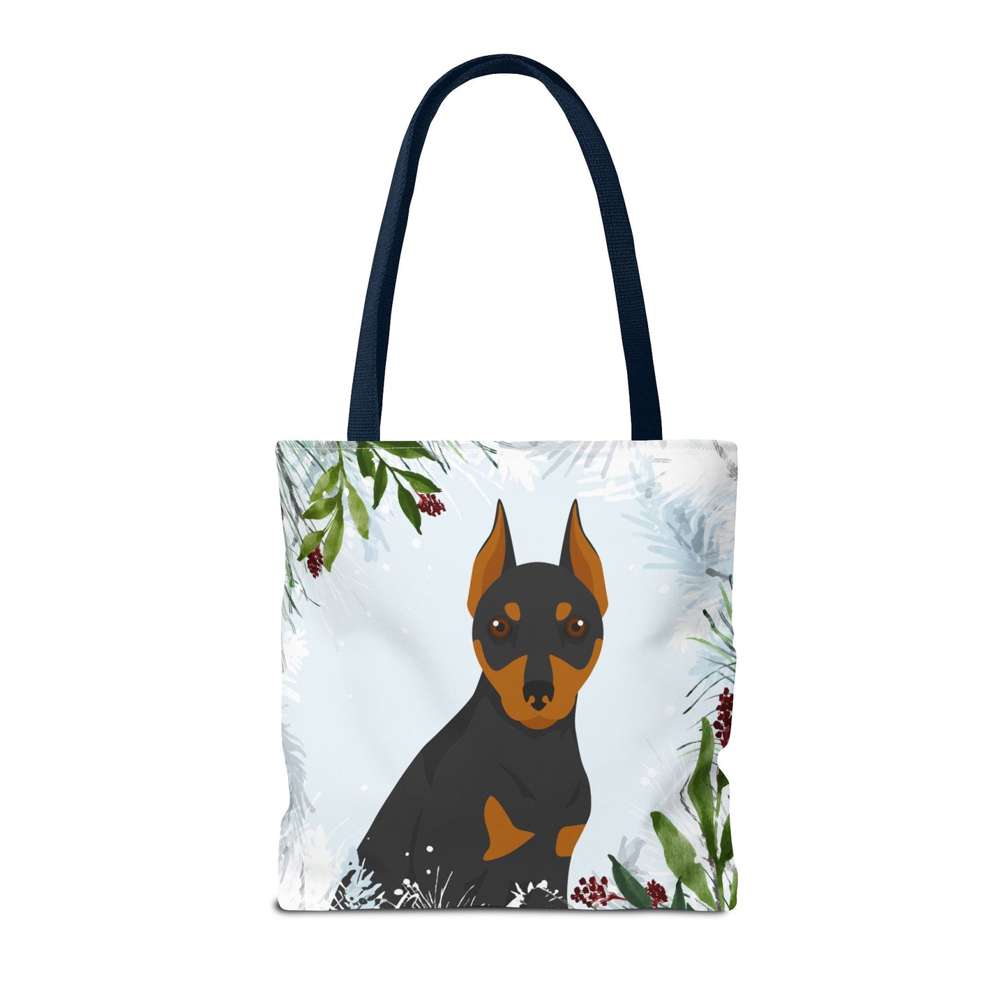 Miniature Pinscher Dog Christmas Holiday Tote Bag 16x16