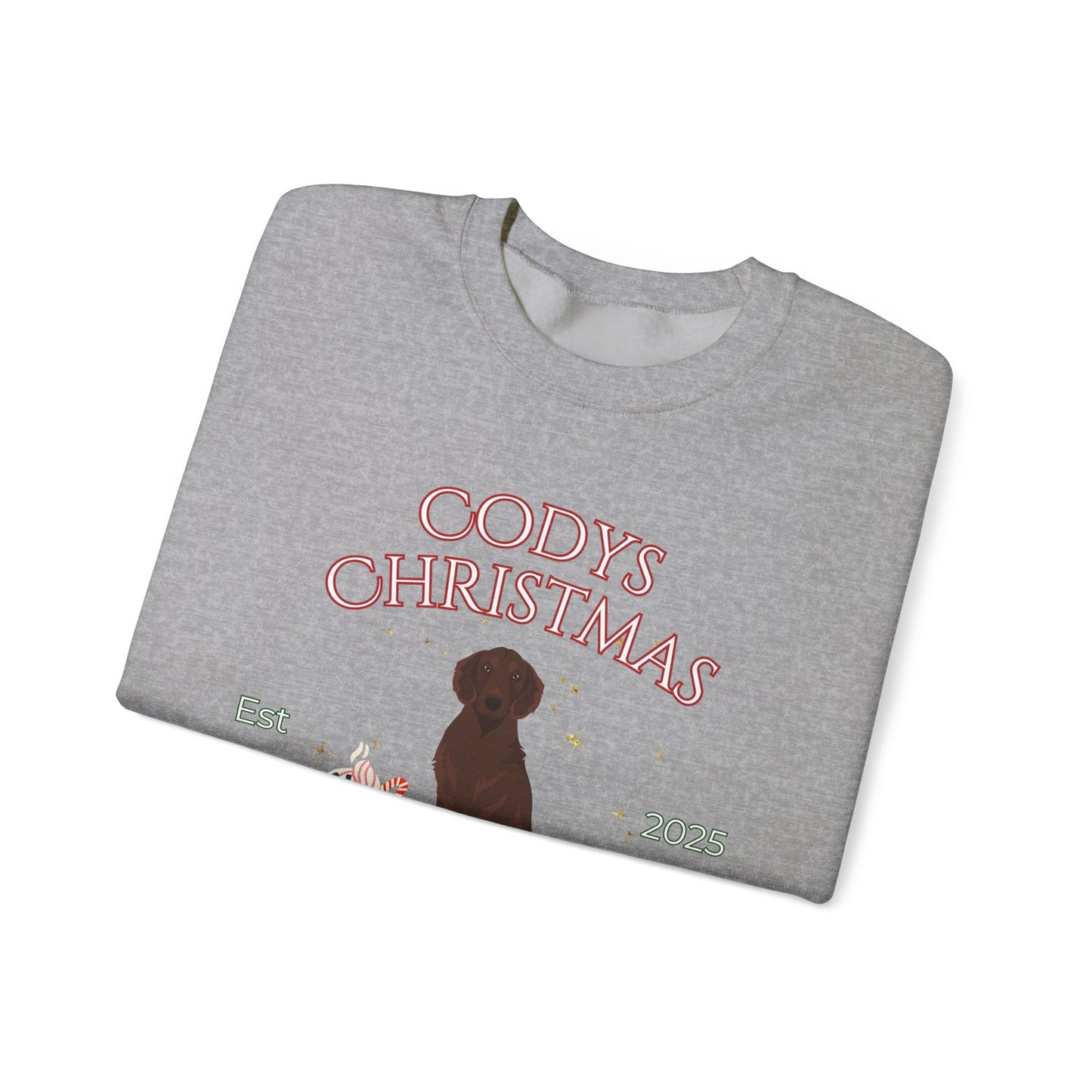 Flat Coated Retriever Dog Christmas Social Club Unisex Heavy Blend Crewneck Sweatshirt Custom Name