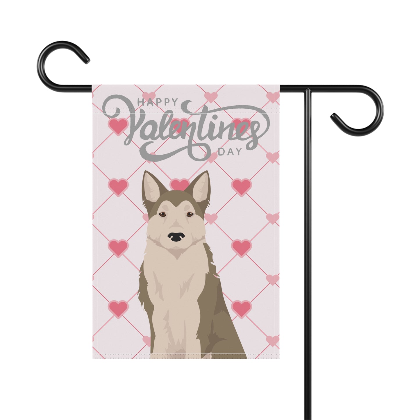 West Siberian Laika Dog Valentines Day Garden Flag