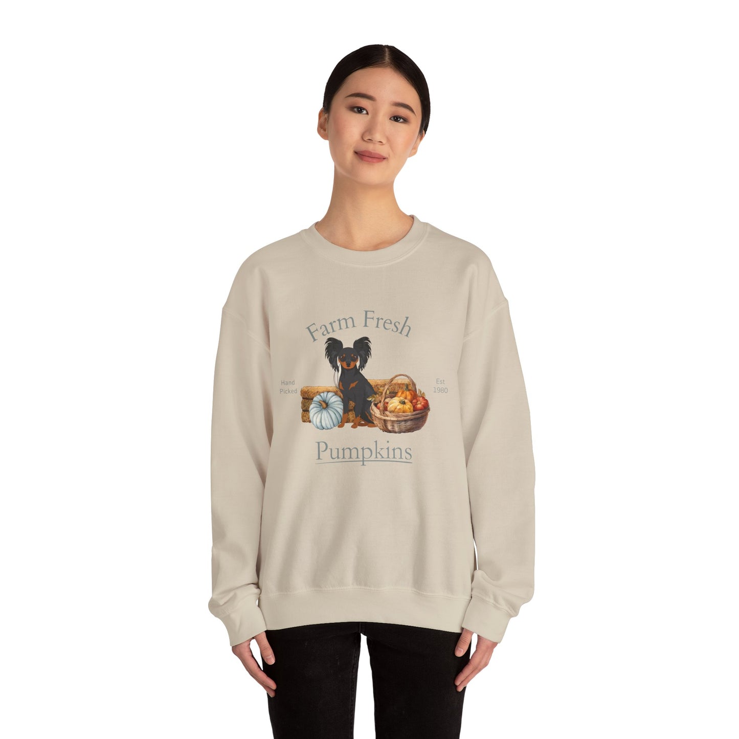 Russian Toy Terrier Dog Fall Farm Fresh Unisex Heavy Blend Crewneck Sweatshirt