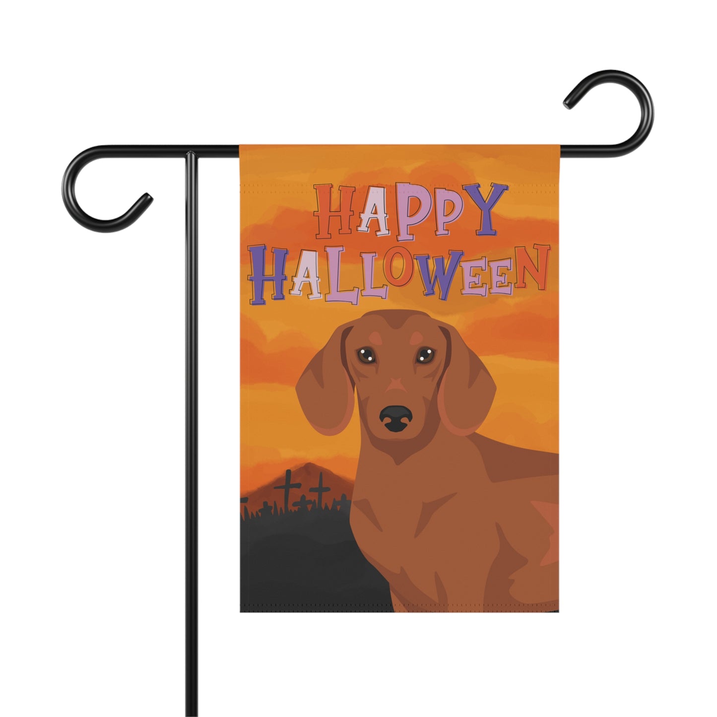 Dachshund Dog Halloween Garden Flag