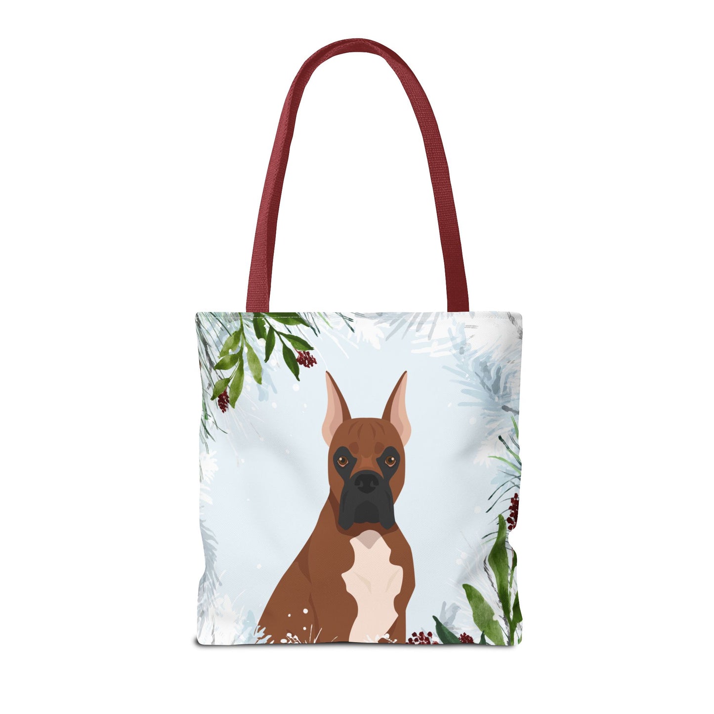 Boxer Dog Christmas Holiday Tote Bag 16x16