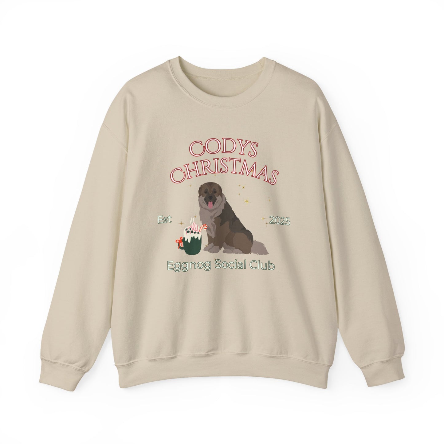 Caucasian Shepherd Dog Christmas Social Club Unisex Heavy Blend Crewneck Sweatshirt Custom Name
