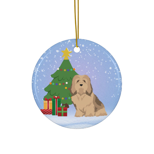 Havanese Dog Christmas Ceramic Ornament