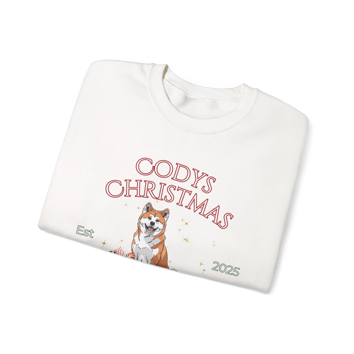 Japanese Akita Dog Christmas Social Club Unisex Heavy Blend Crewneck Sweatshirt Custom Name