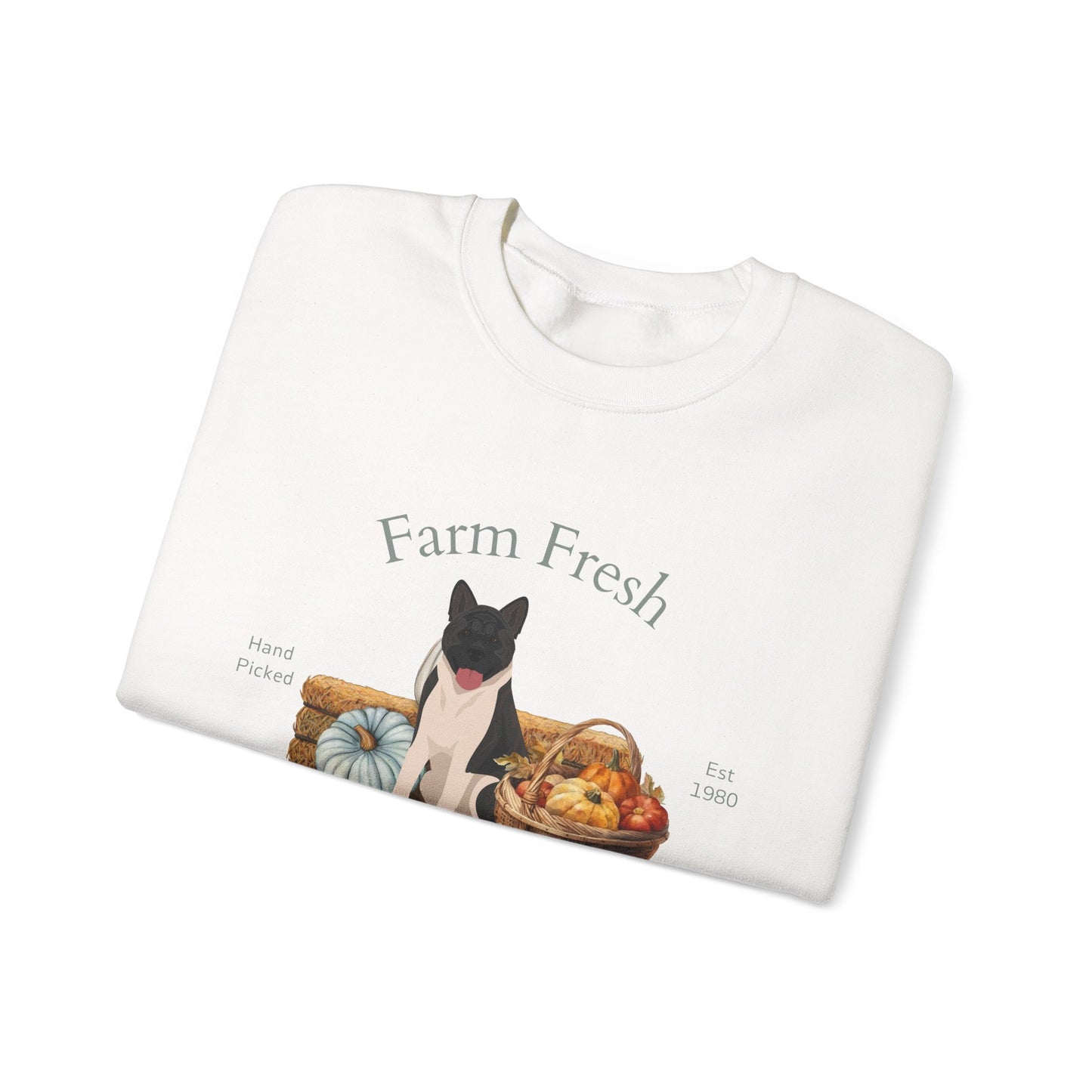American Akita Dog Fall Farm Fresh Unisex Heavy Blend Crewneck Sweatshirt