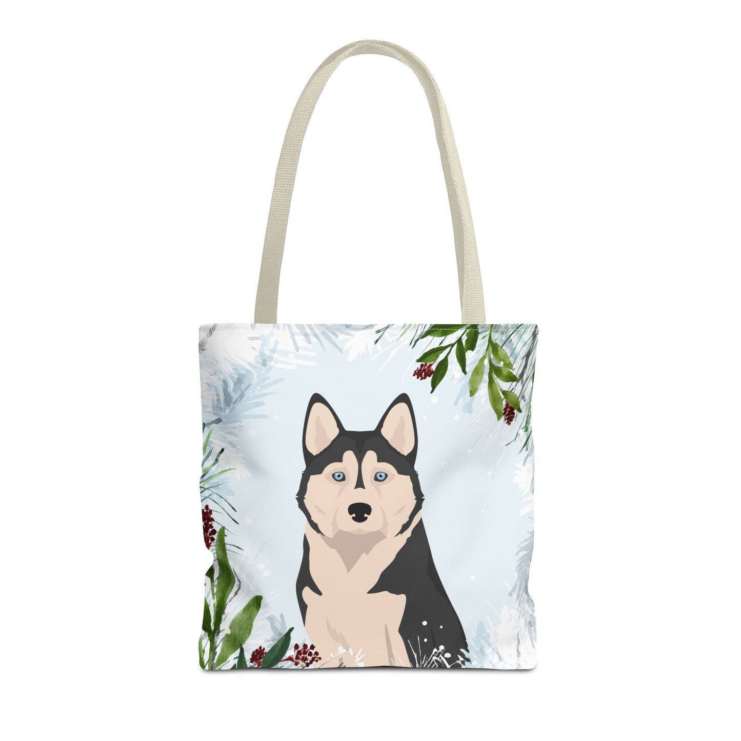 Alaskan Husky Dog Christmas Holiday Tote Bag 16x16