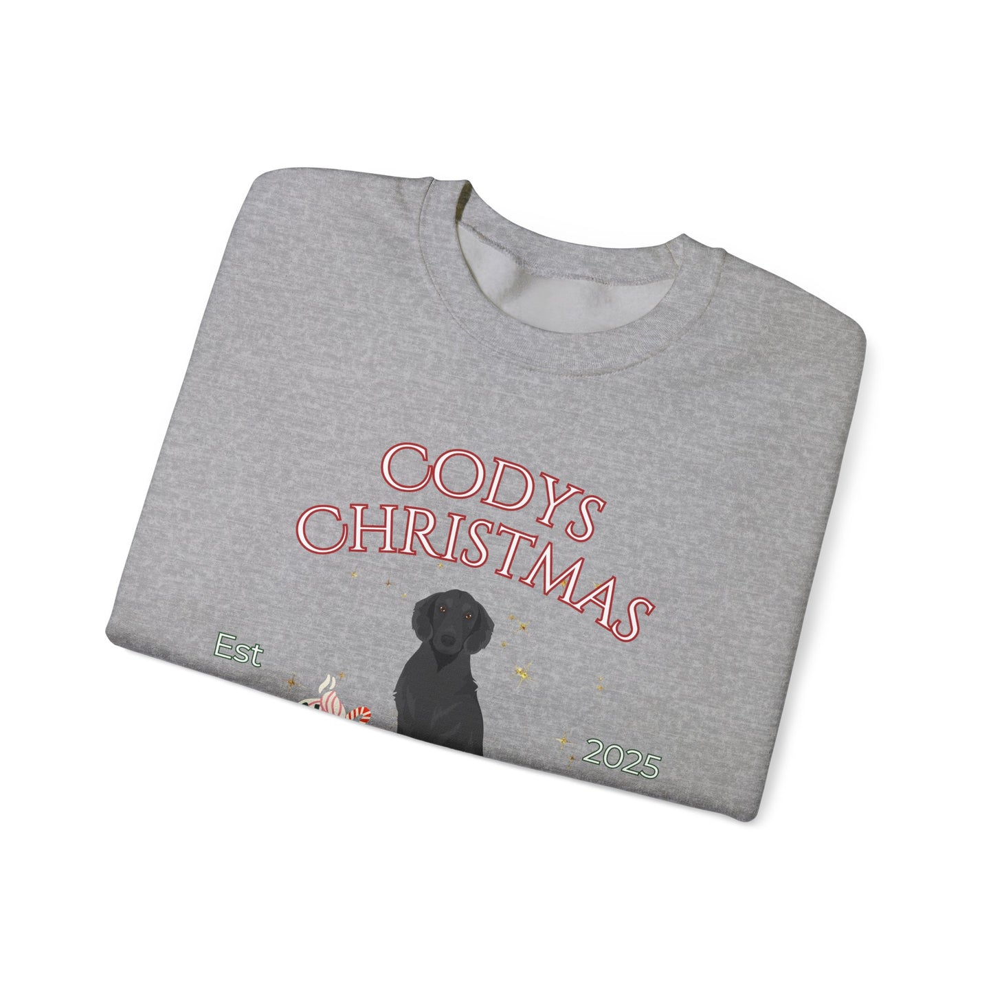 Flat Coated Retriever Dog Christmas Social Club Unisex Heavy Blend Crewneck Sweatshirt Custom Name