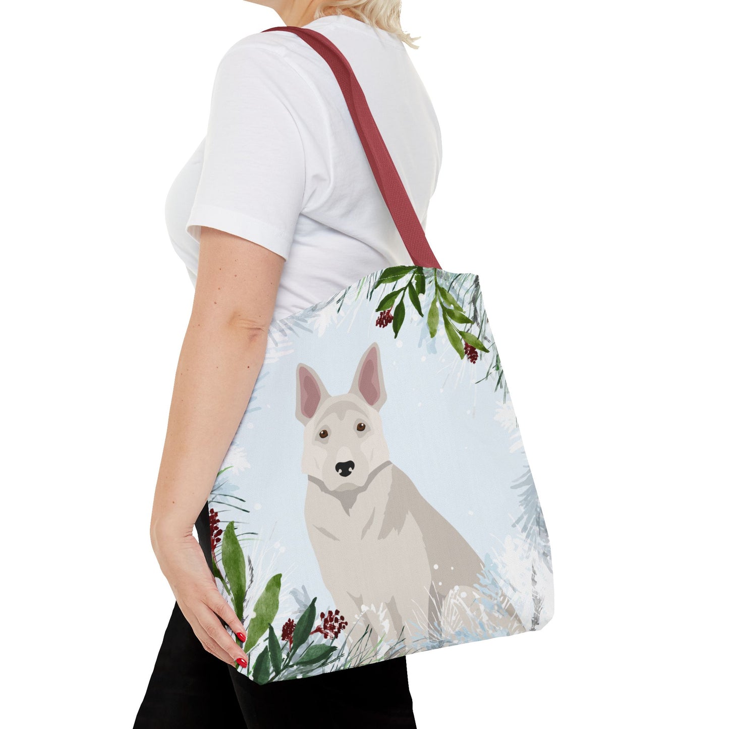 German Shepherd Dog Christmas Holiday Tote Bag 16x16