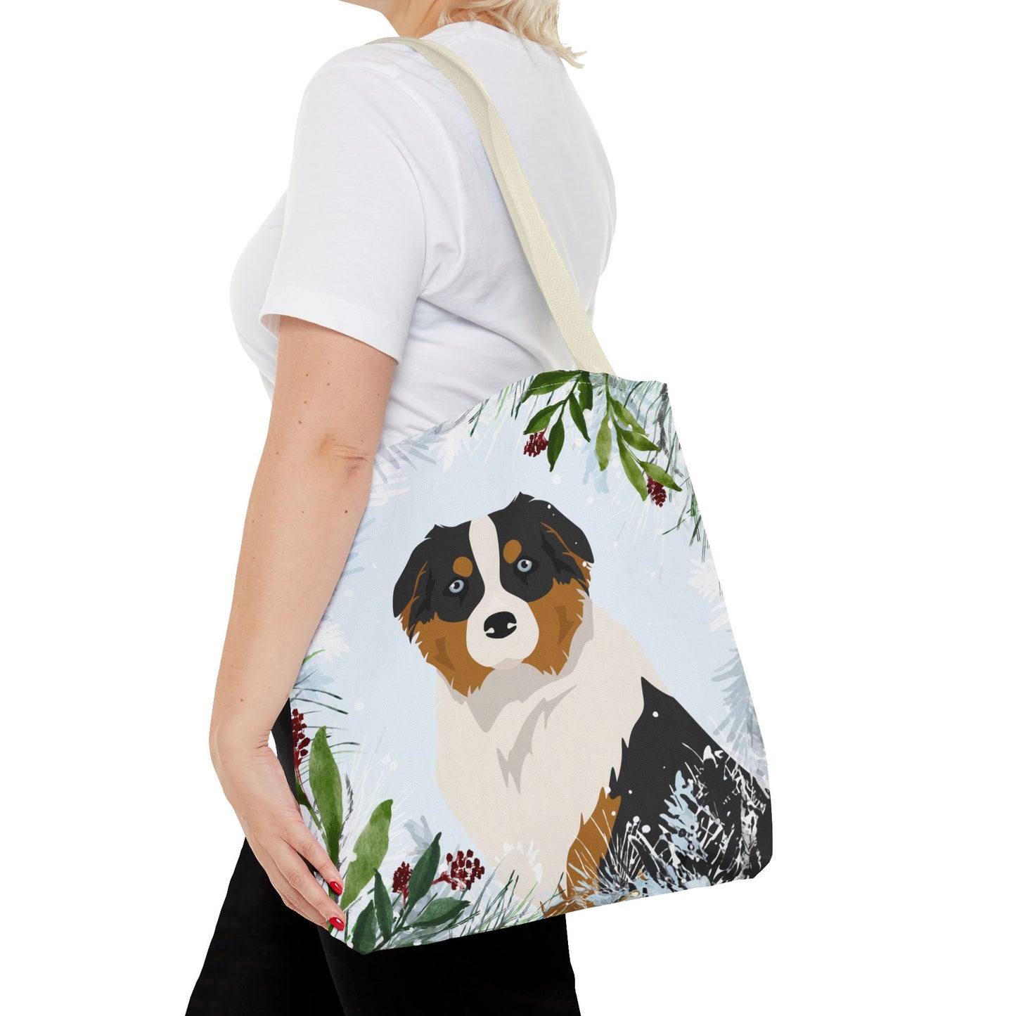 Australian Shepherd Dog Christmas Holiday Tote Bag 16x16