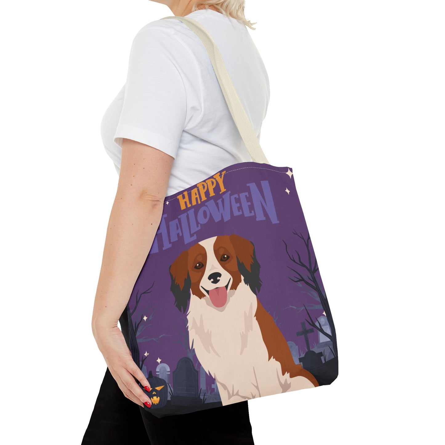Kooikerhondje Dog Happy Halloween Tote Bag 16x16